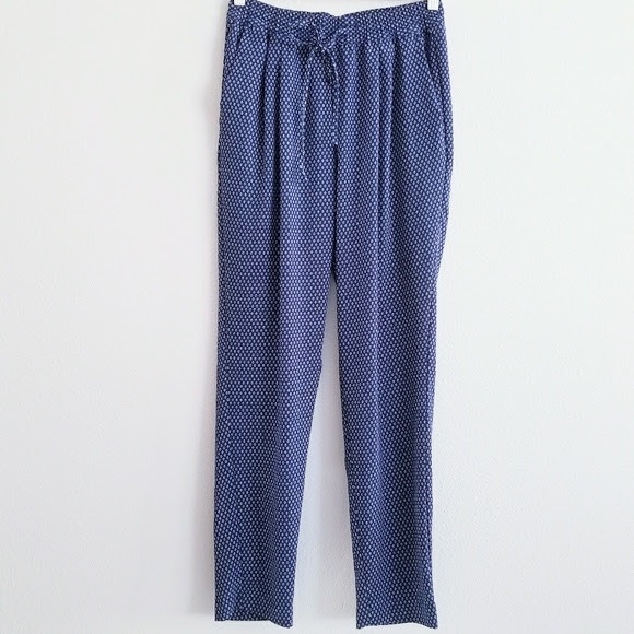 H&M Pants - H&M Boho Harem Pants Blue White Flowers XS